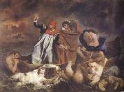 Eugene Delacroix Dante and Virgil in Hel (The Barque of Dante) (mk22) oil painting on canvas